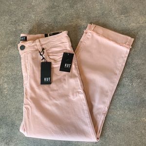 Kut From The Kloth Amy Cropped Straight Cuffed Jeans Size 10. NWOT